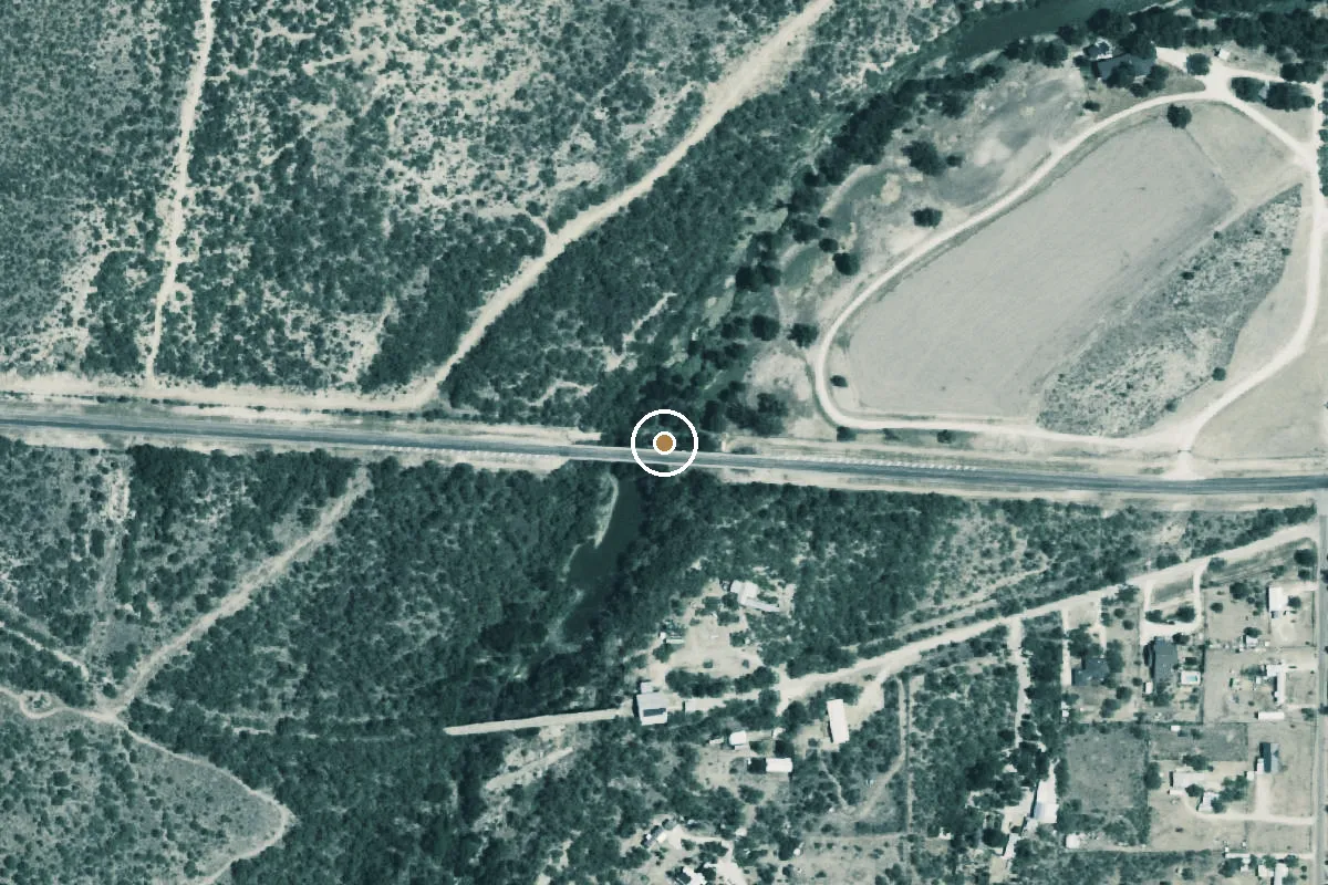 Aerial view of Concho River Boat Ramp