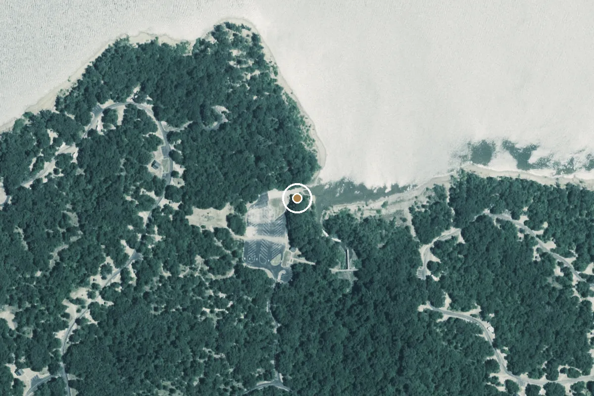 Aerial view of Cooper Lake State Park - South Sulphur Unit Boat Ramp