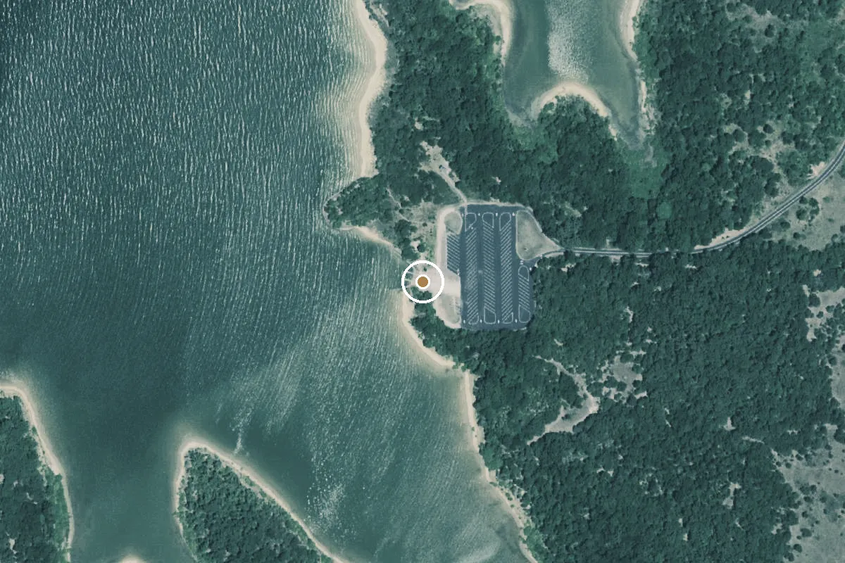 Aerial view of Cooper Lake State Park - South Sulphur Unit Boat Ramp