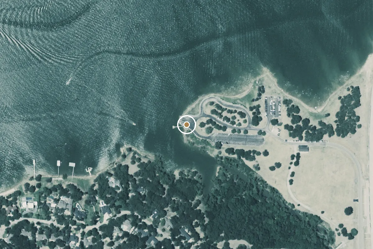Aerial view of Copperas Branch Park Boat Ramp