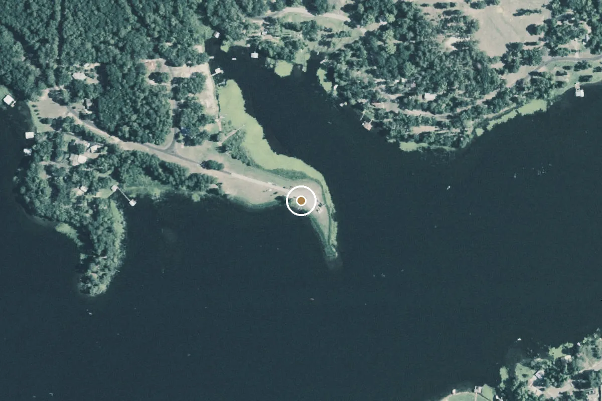 Aerial view of County Road 3497 Boat Ramp