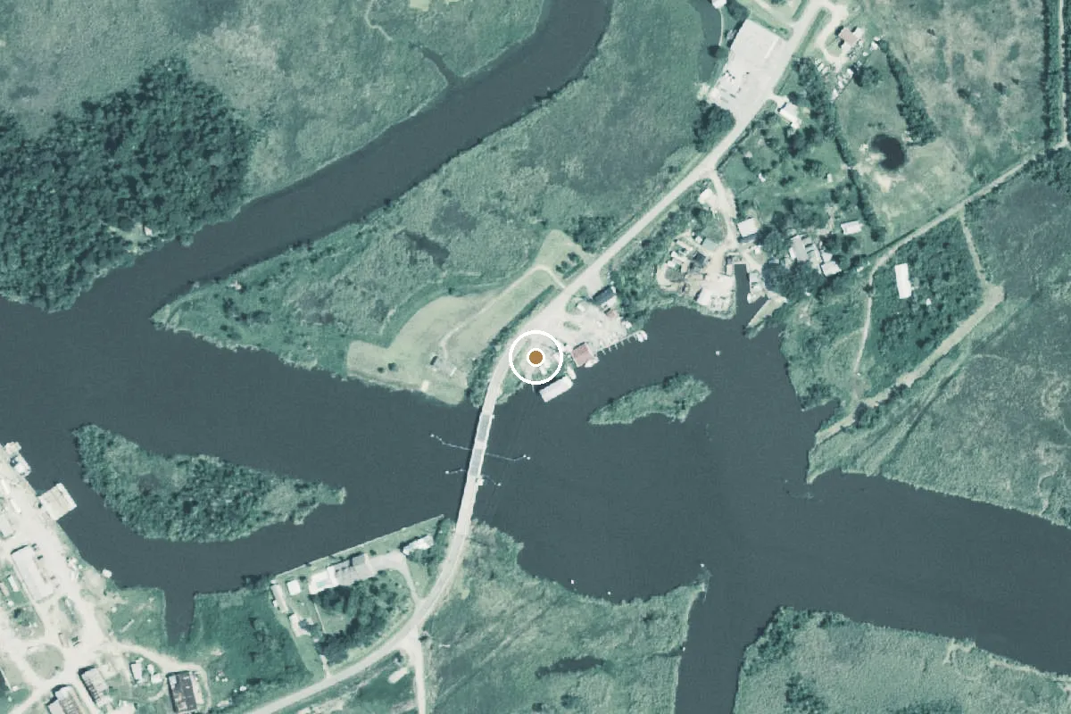 Aerial view of Cow Bayou Boat Ramp