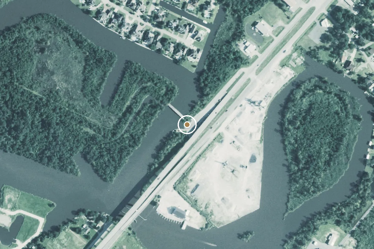 Aerial view of Cow Bayou Boat Ramp