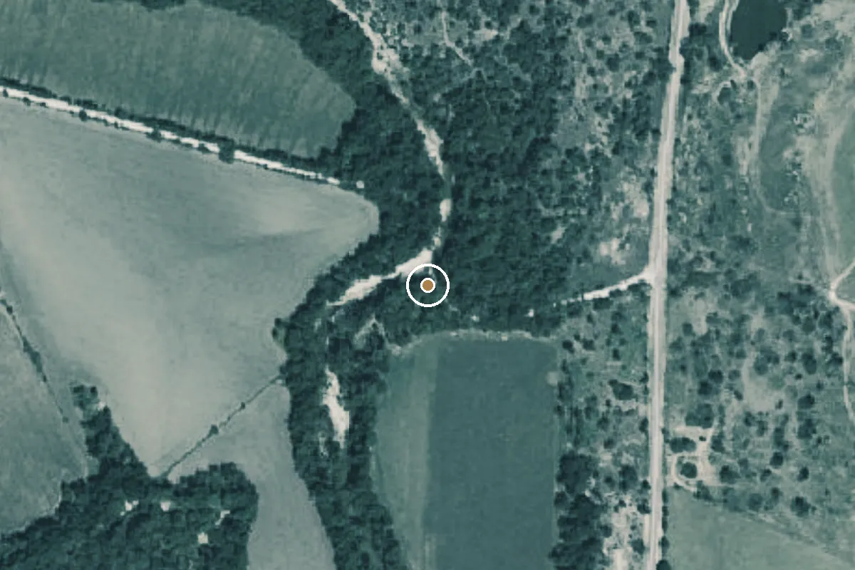 Aerial view of Cowhouse Creek Boat Ramp