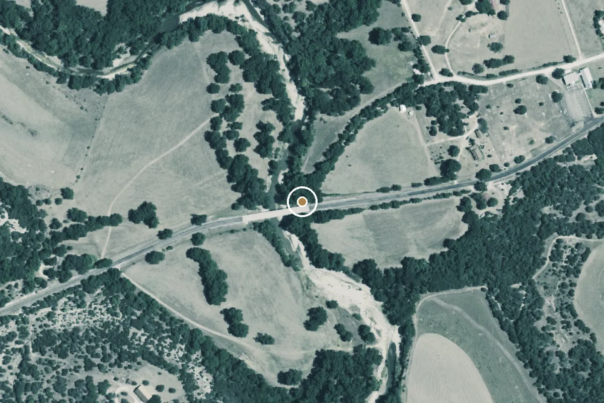Aerial view of Cowhouse Creek Boat Ramp