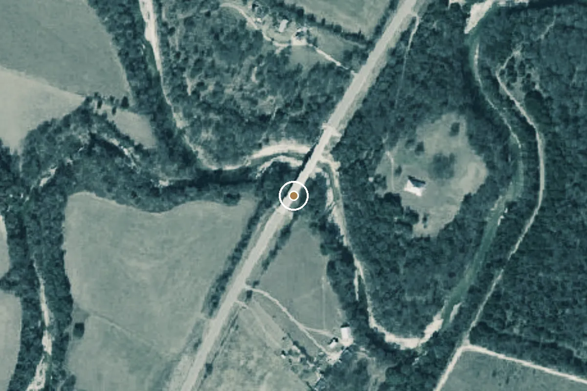 Aerial view of Cowhouse Creek Boat Ramp