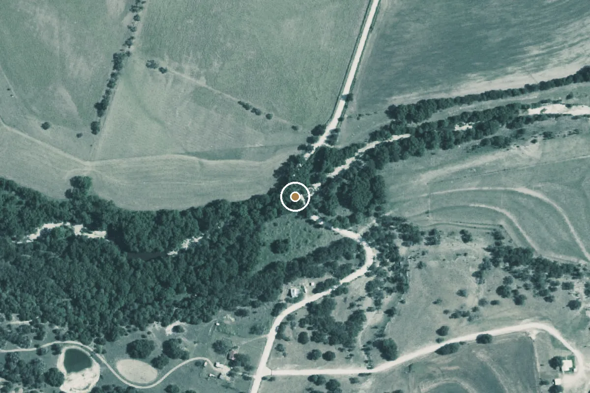 Aerial view of Cowhouse Creek Boat Ramp
