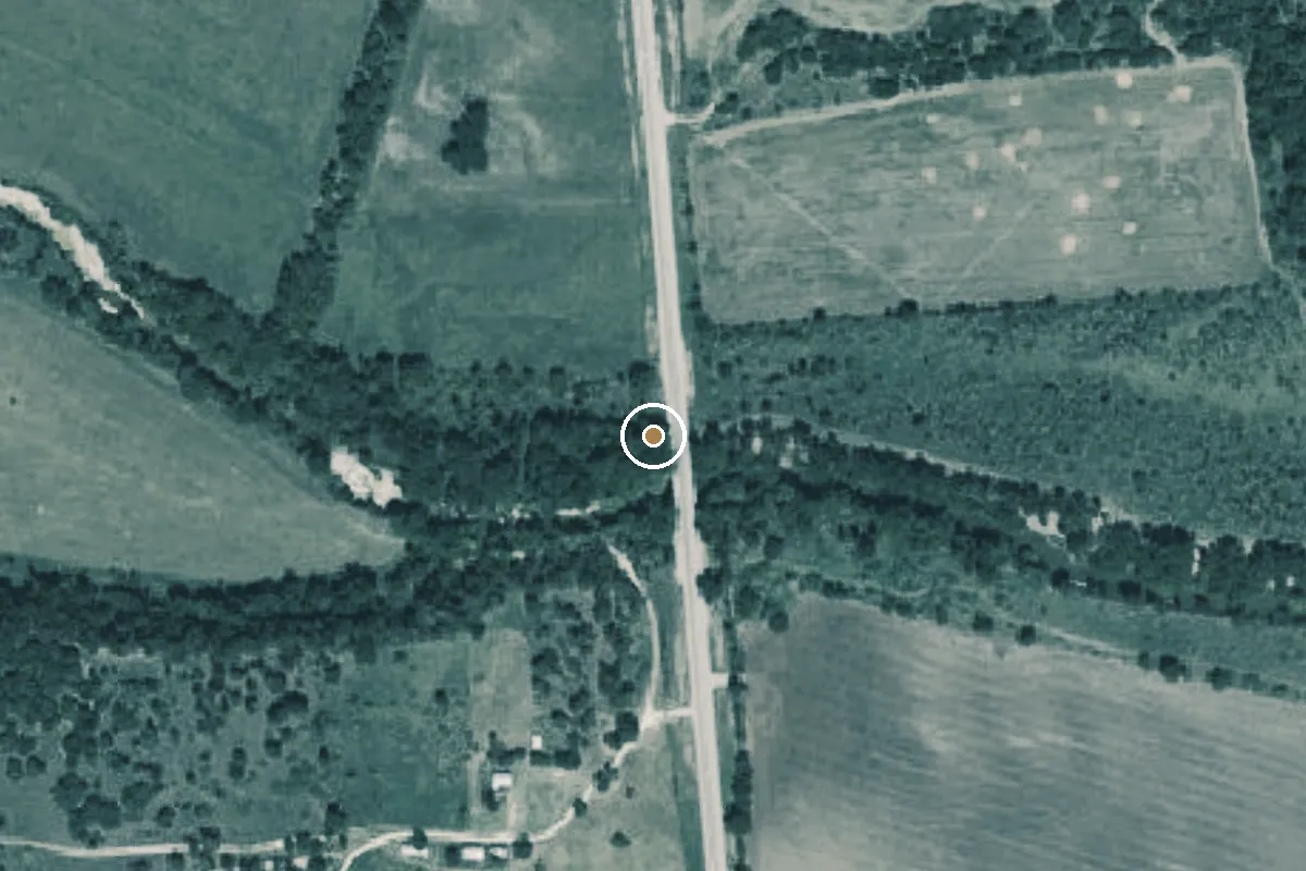 Aerial view of Cowhouse Creek Boat Ramp