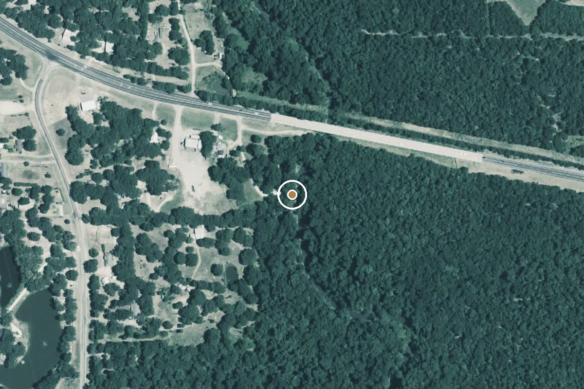 Aerial view of Cowleech Fork of the Sabine Boat Ramp