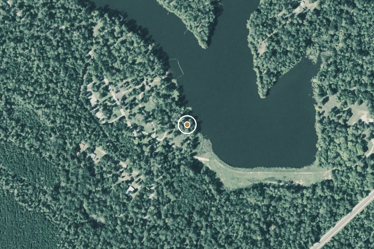Aerial view of Davy Crockett National Forest Boat Ramp