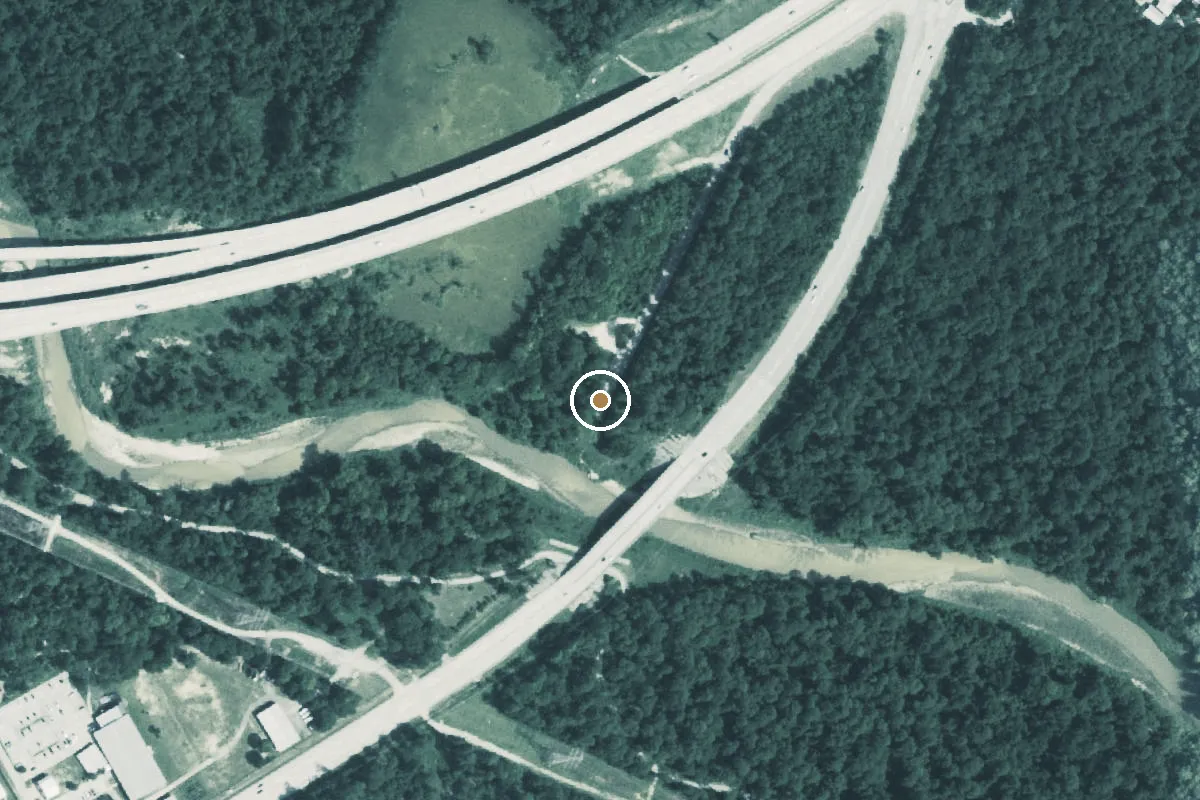 Aerial view of Dennis Johnston Park Boat Ramp