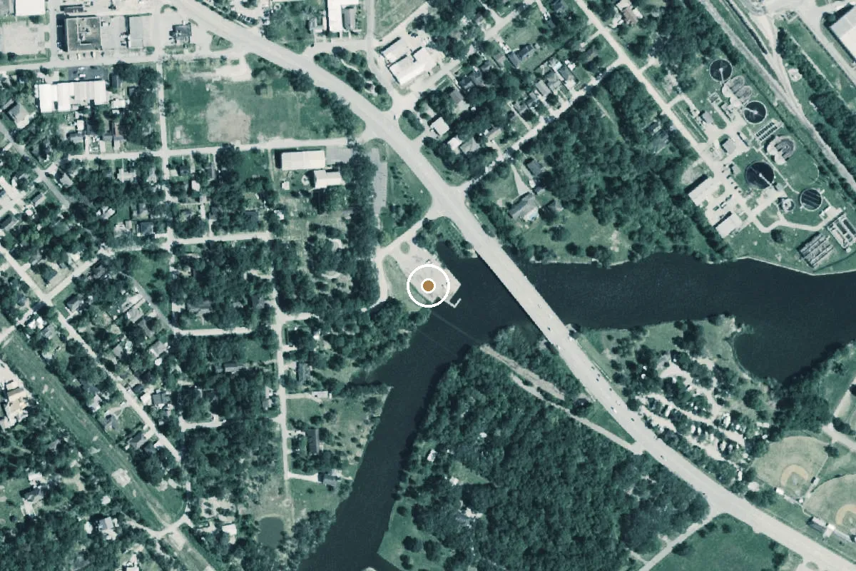 Aerial view of Dickinson Bayou Boat Ramp