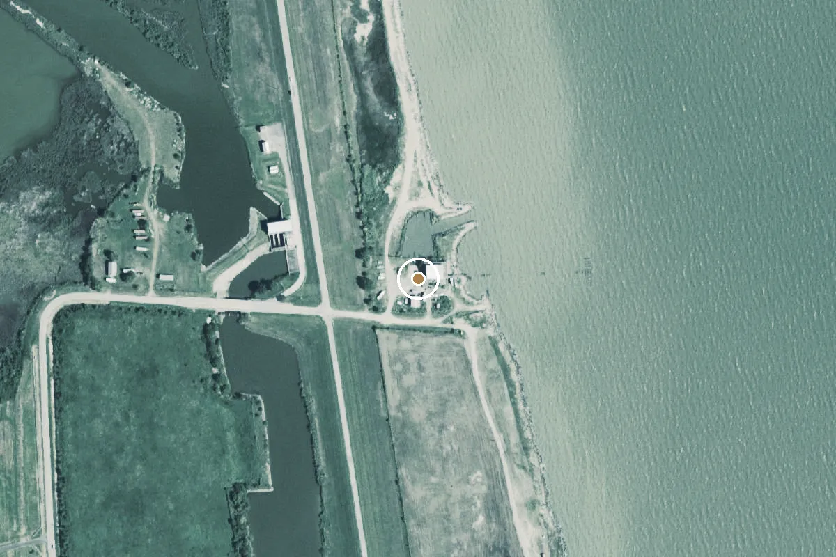Aerial view of Dollar Point/ Galveston Bay Boat Ramp