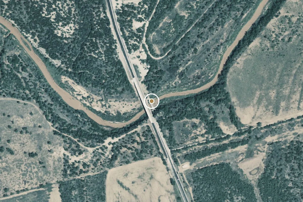 Aerial view of Double Mountain Fork of the Brazos River Boat Ramp