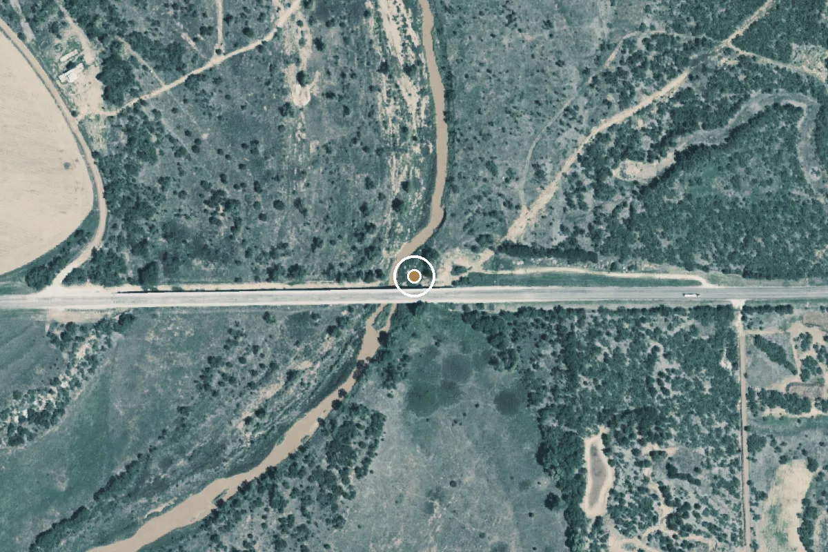Aerial view of Double Mountain Fork of the Brazos River Boat Ramp