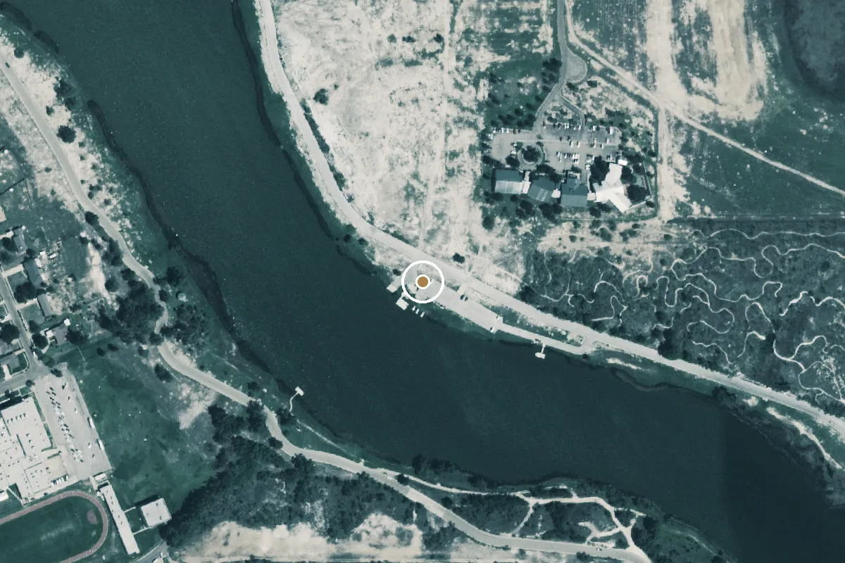 Aerial view of Dunbar Historical Lake Park Boat Ramp