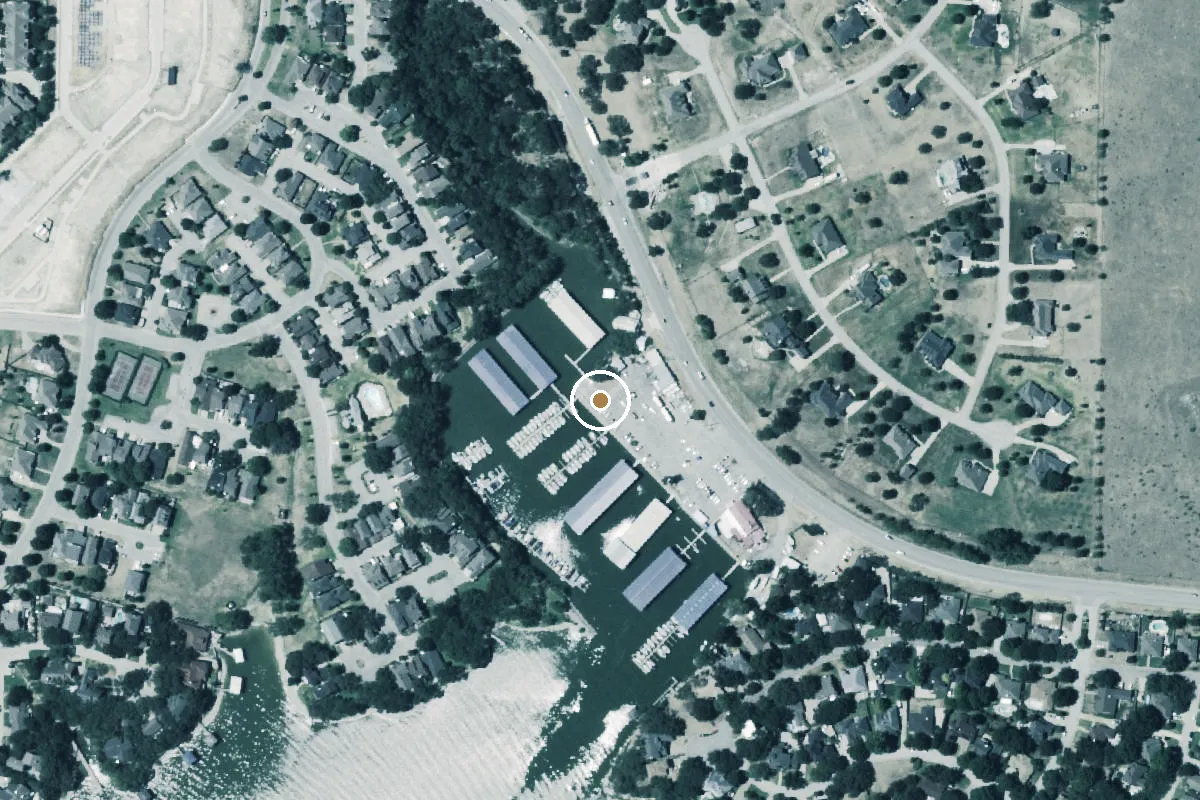 Aerial view of Eagle Mountain Lake Boat Ramp