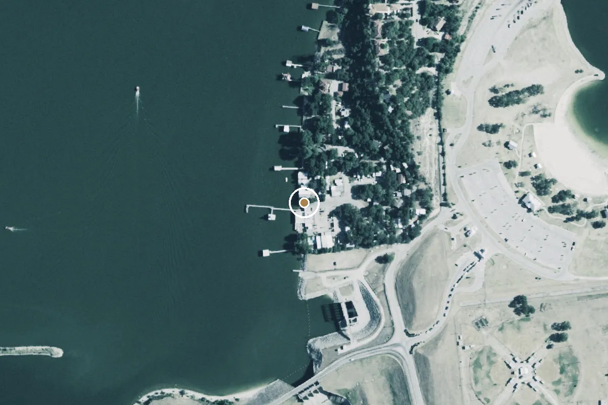 Aerial view of Eagle Mountain Lake Boat Ramp