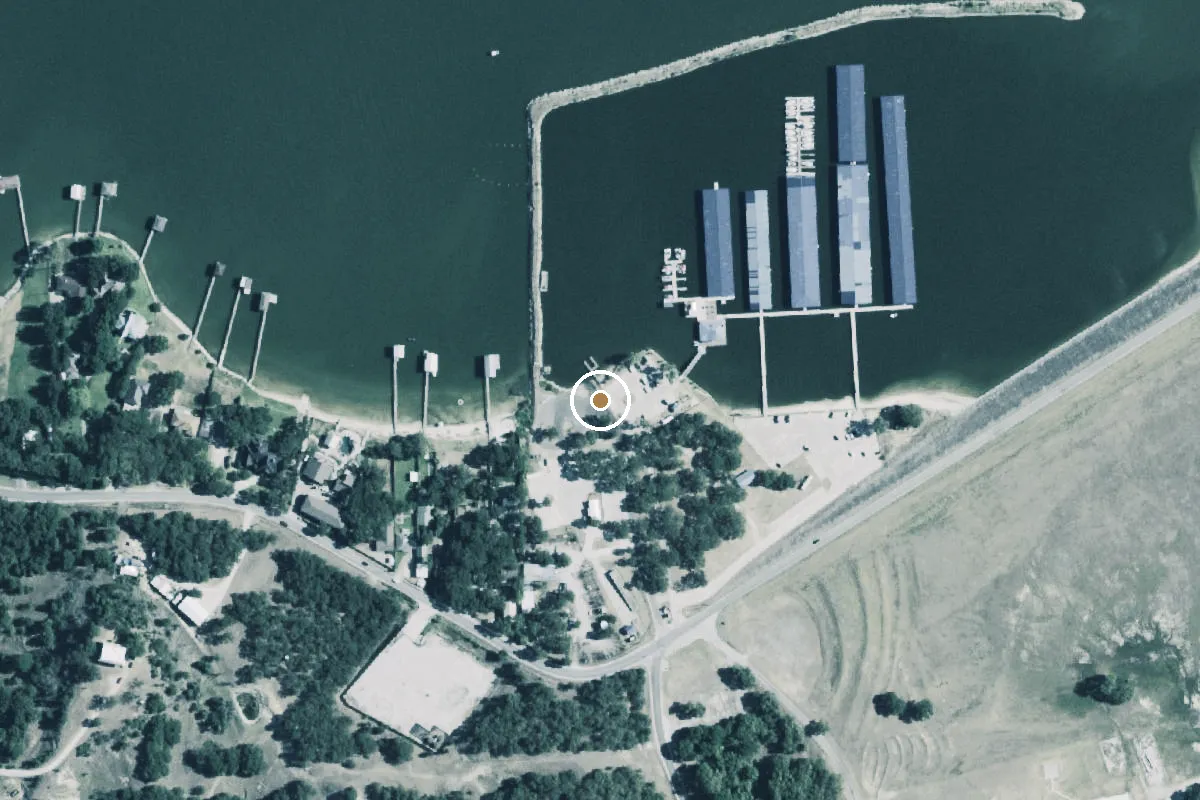 Aerial view of Eagle Mountain Lake Boat Ramp