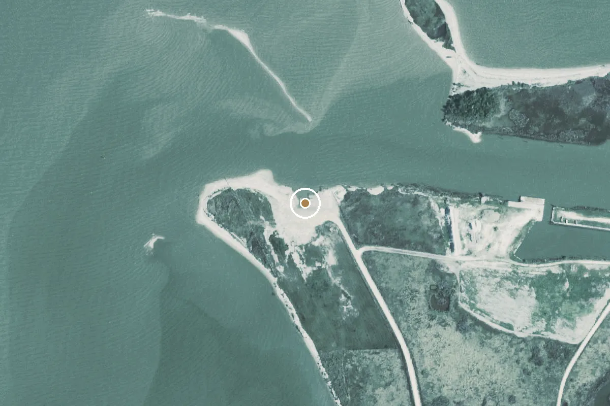 Aerial view of East Bay and Galveston Bay Boat Ramp