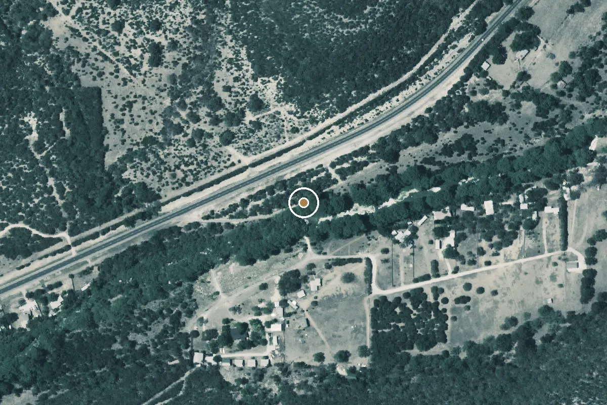 Aerial view of East Fork Frio River Boat Ramp