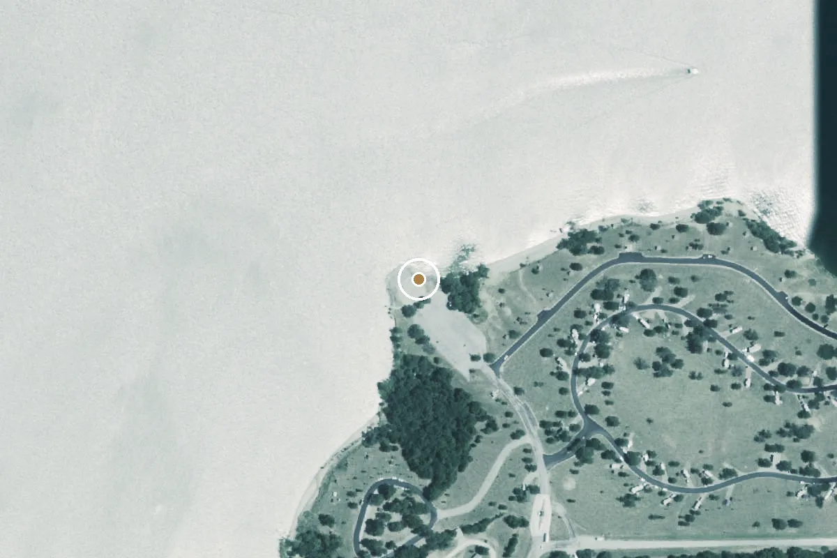 Aerial view of East Fork Park Boat Ramp