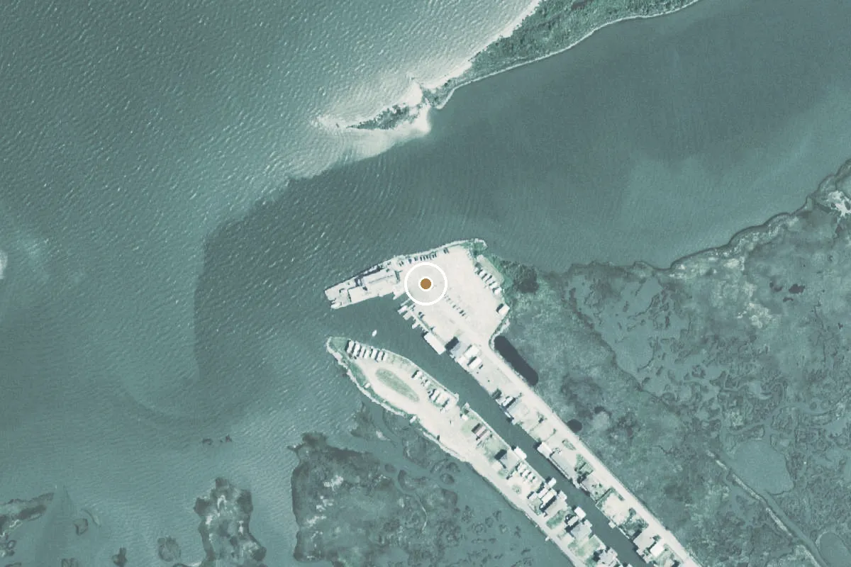 Aerial view of East Galveston Bay Boat Ramp