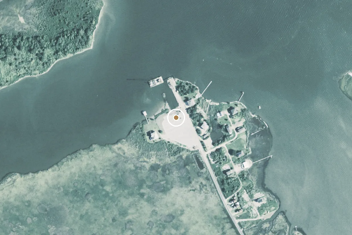 Aerial view of East Galveston Bay Boat Ramp