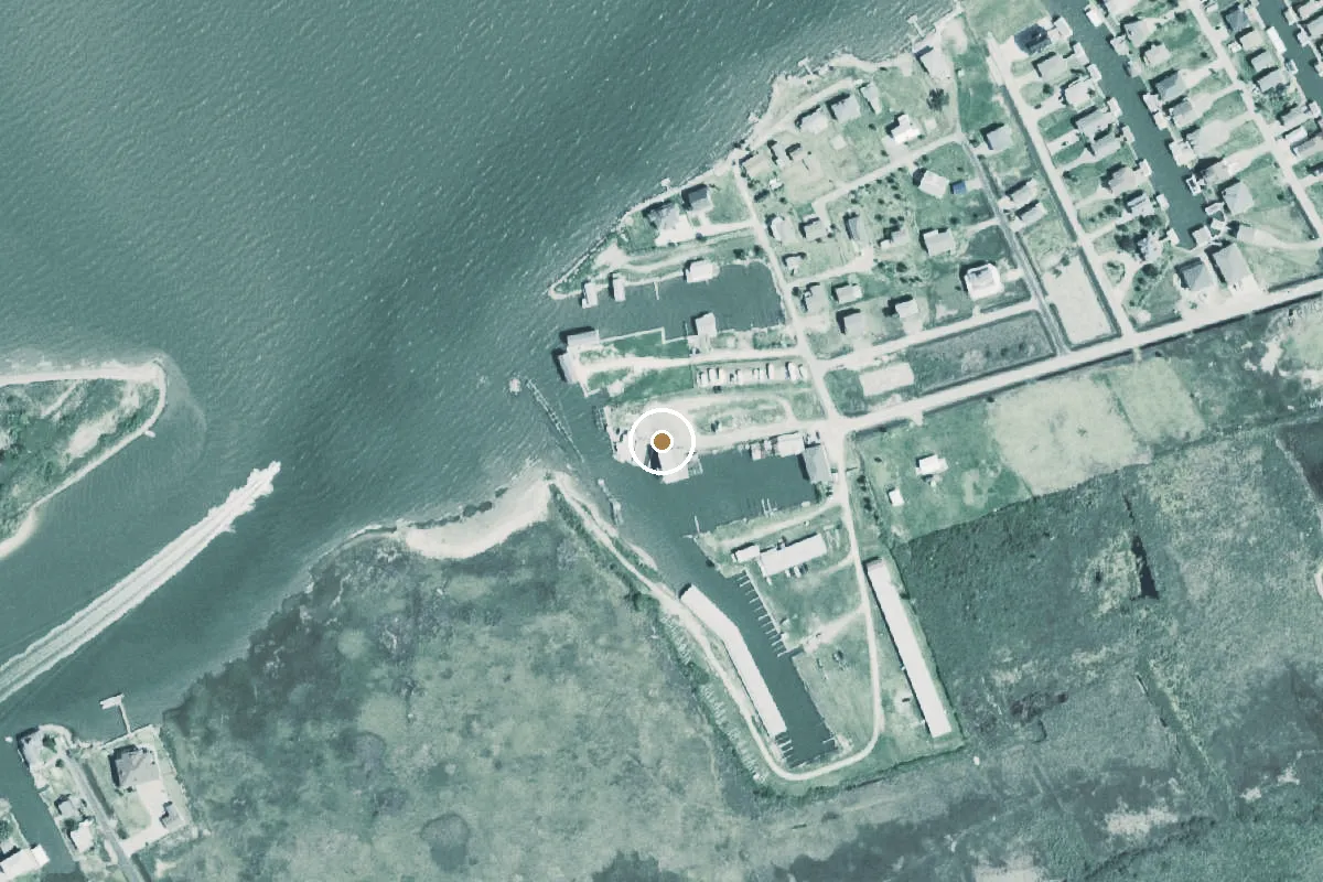 Aerial view of East Galveston Bay Boat Ramp