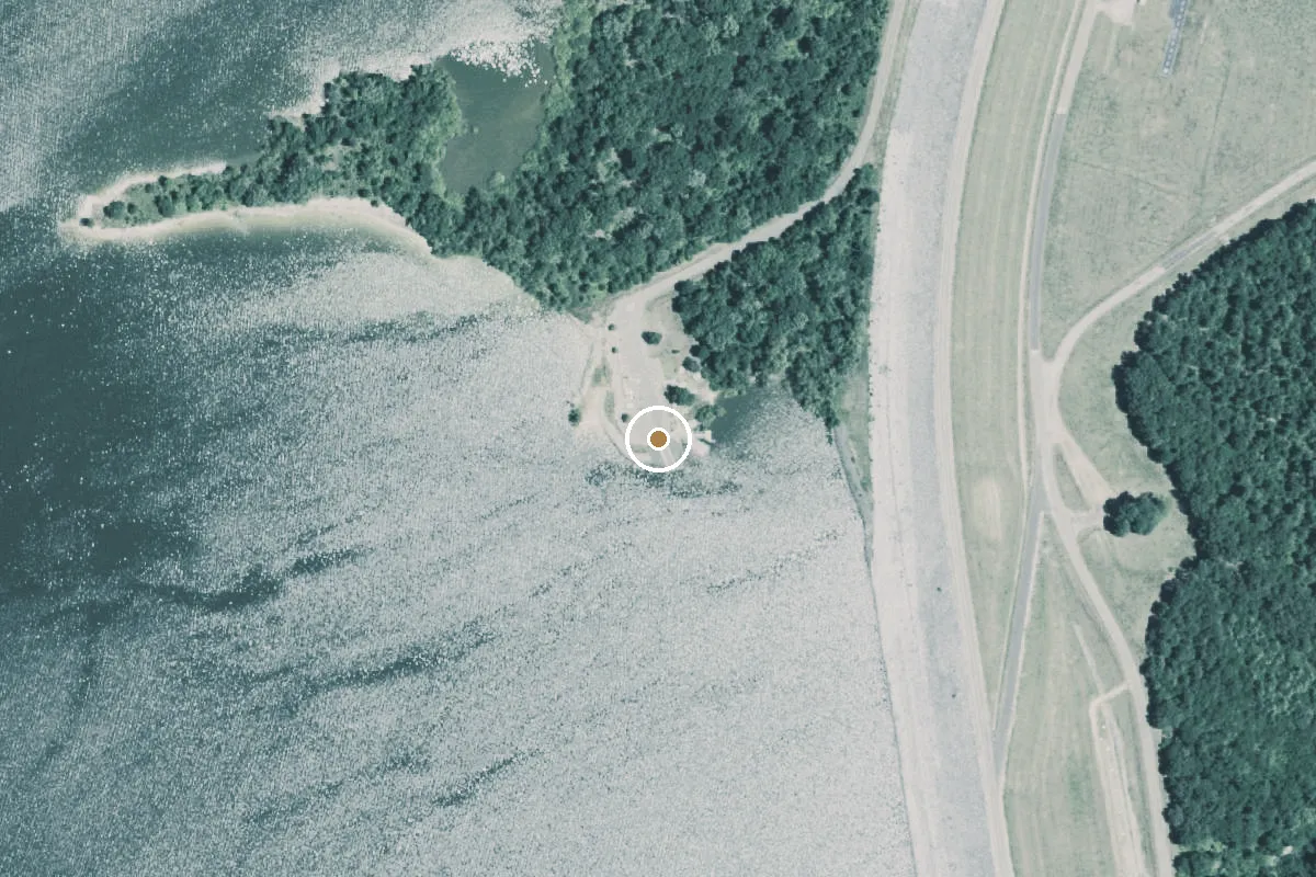 Aerial view of Elliott Bluff Boat Ramp