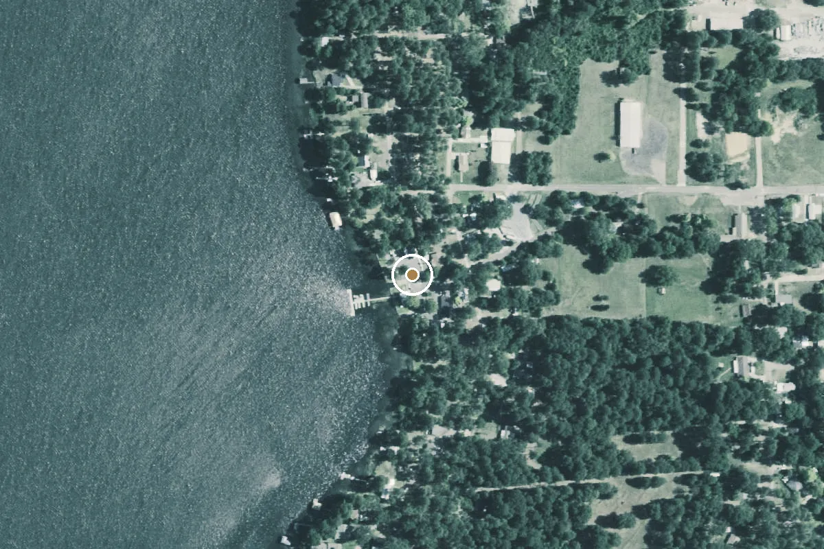 Aerial view of Ellison Creek Reservoir Boat Ramp