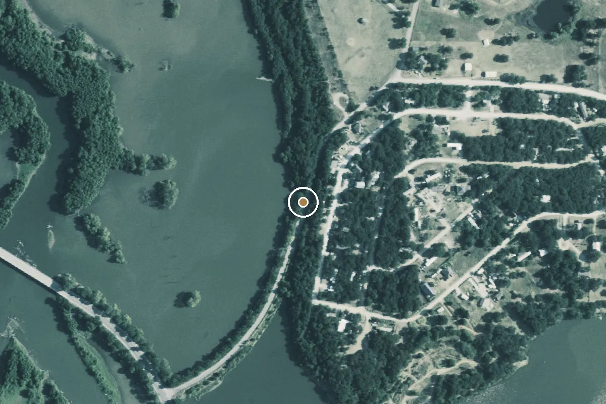 Aerial view of Elm Fork of the Trinity Boat Ramp