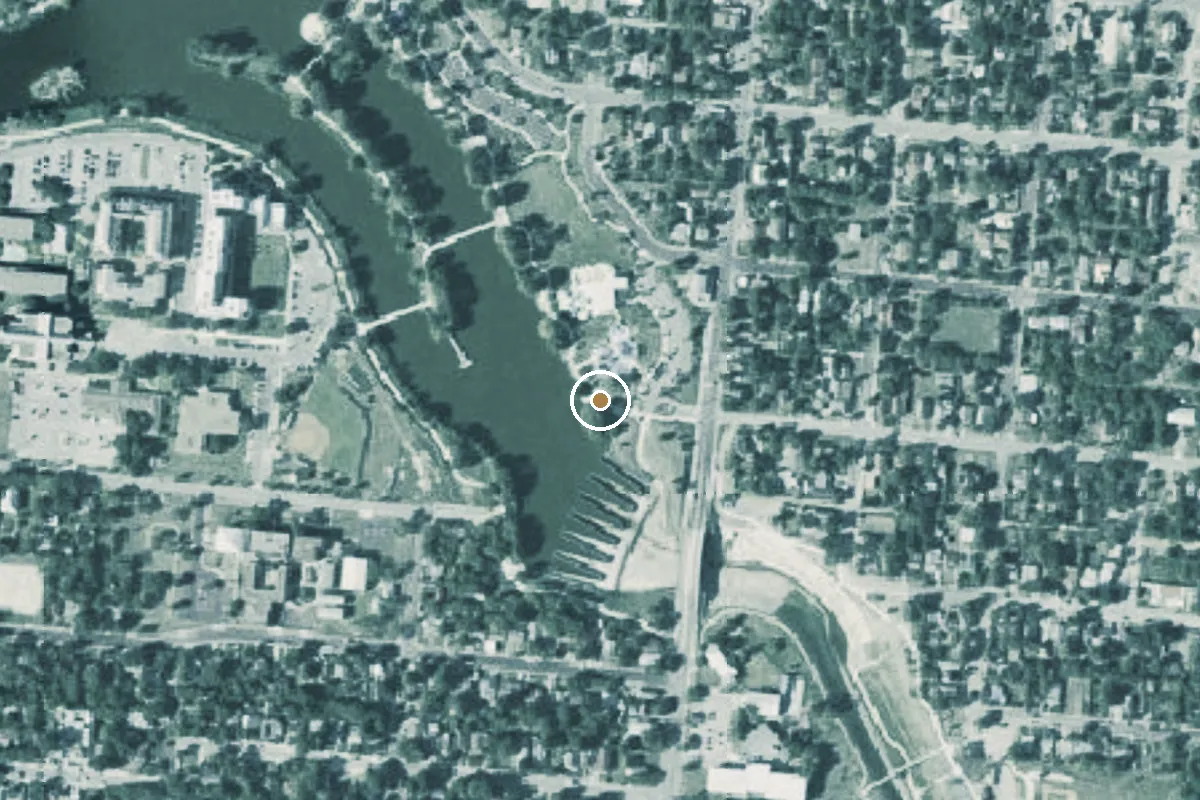 Aerial view of Elmendorf Lake Park Boat Ramp