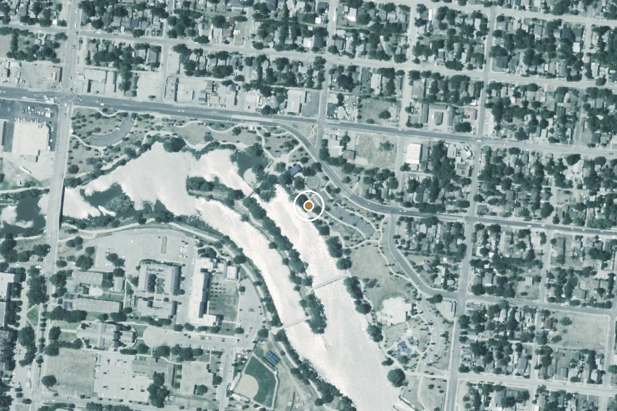 Aerial view of Elmendorf Lake Park Boat Ramp