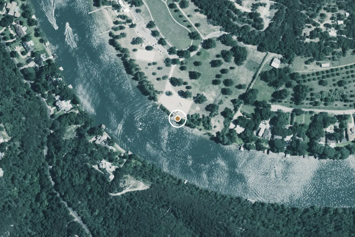 Aerial view of Emma Long Metropolitan Park Boat Ramp