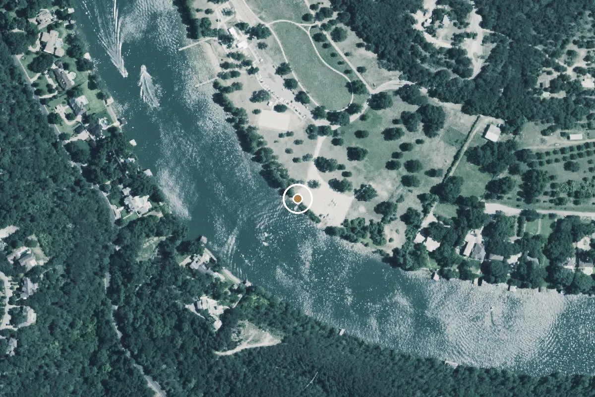 Aerial view of Emma Long Metropolitan Park Boat Ramp