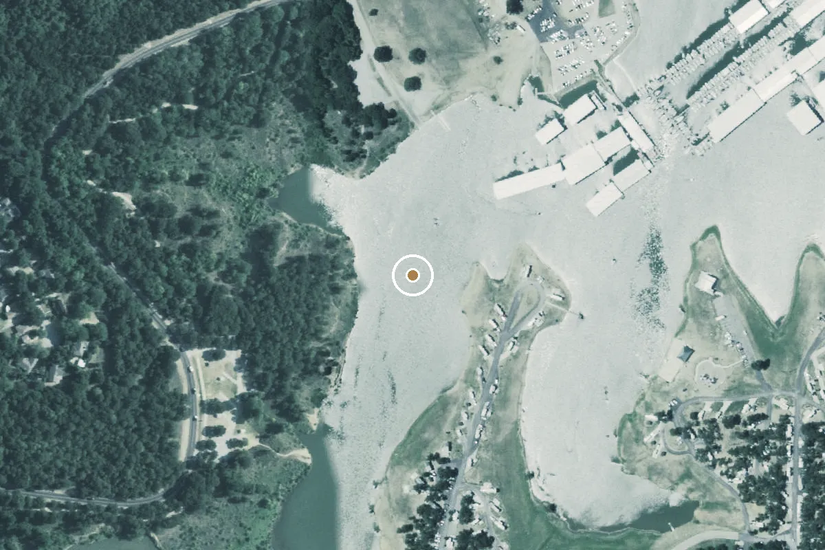 Aerial view of Farris Branch Boat Ramp