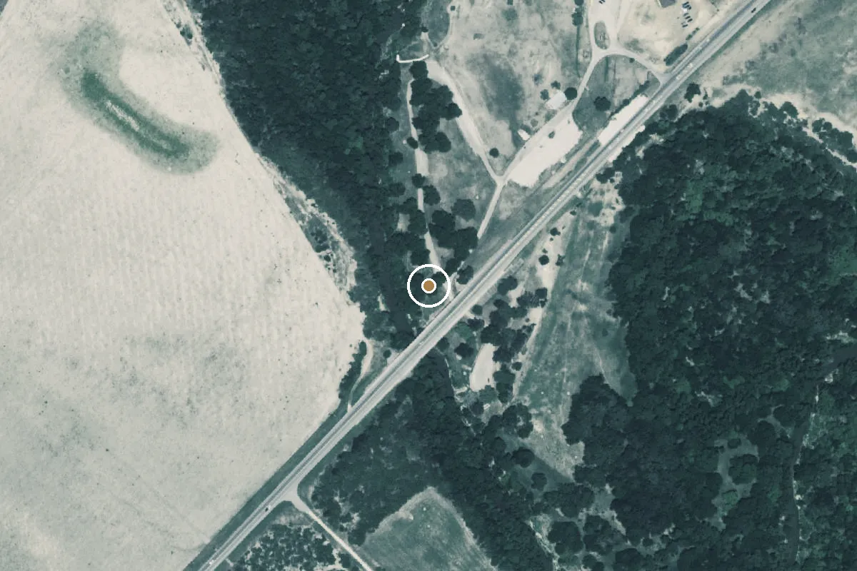 Aerial view of Floresville River Park Boat Ramp
