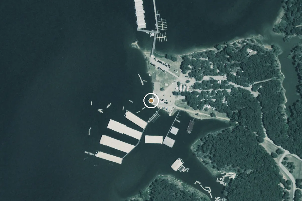 Aerial view of Flowing Wells Resort and Marina Boat Ramp