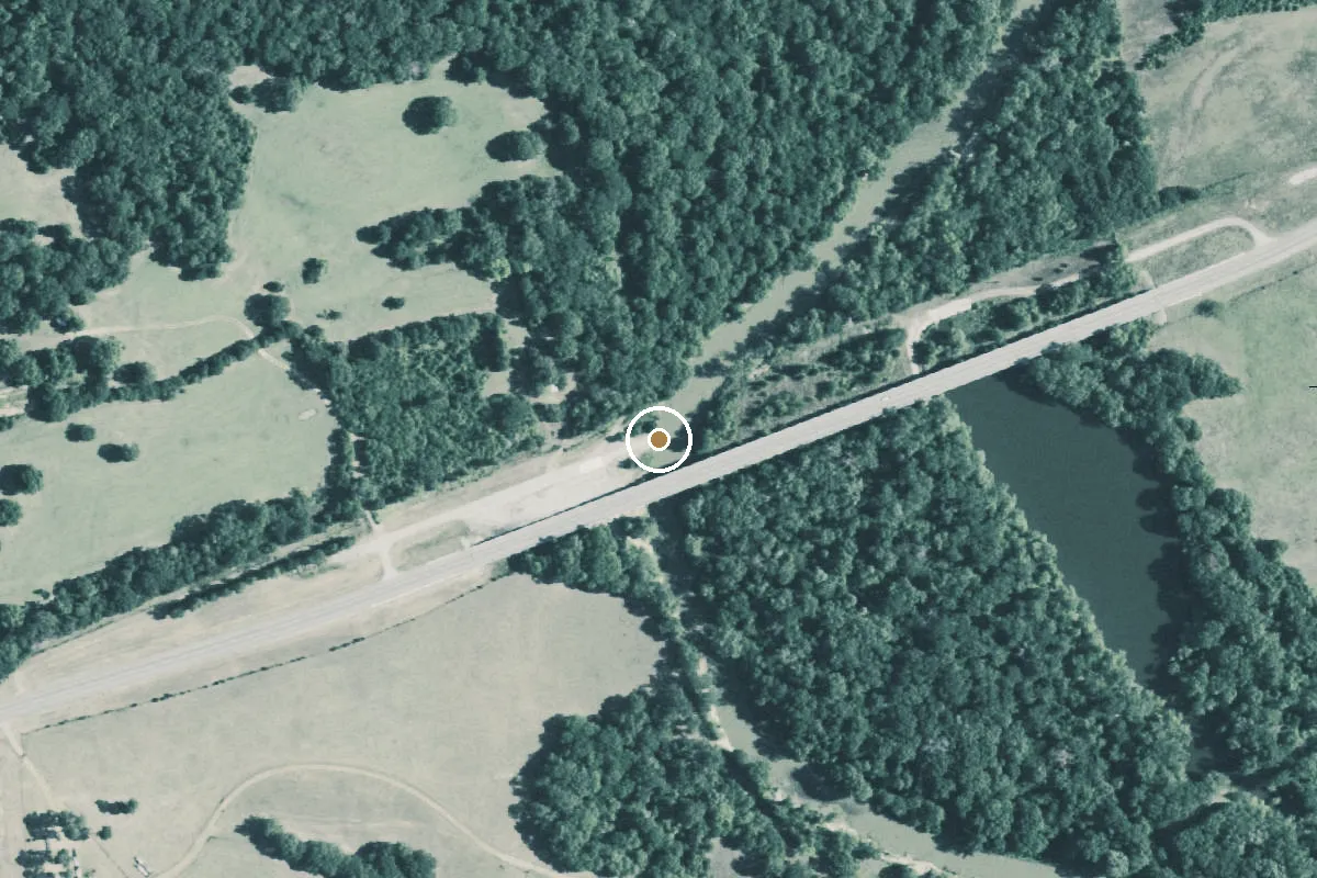 Aerial view of FM 14 Sabine River Public Boat Ramp (TXDOT)
