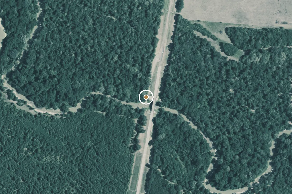 Aerial view of FM 1804 Sabine River Public Boat Ramp (TXDOT)