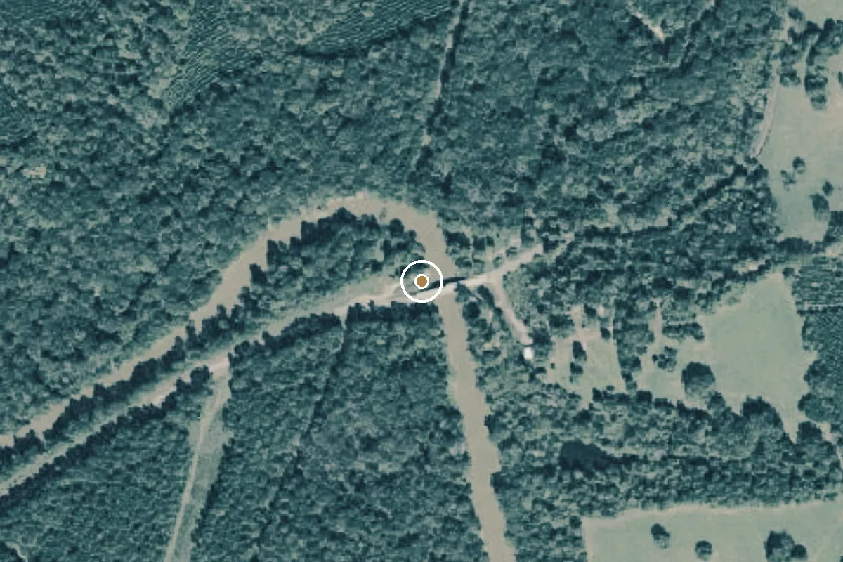 Aerial view of FM 1911/CR 789 Angelina River Public Boat Ramp