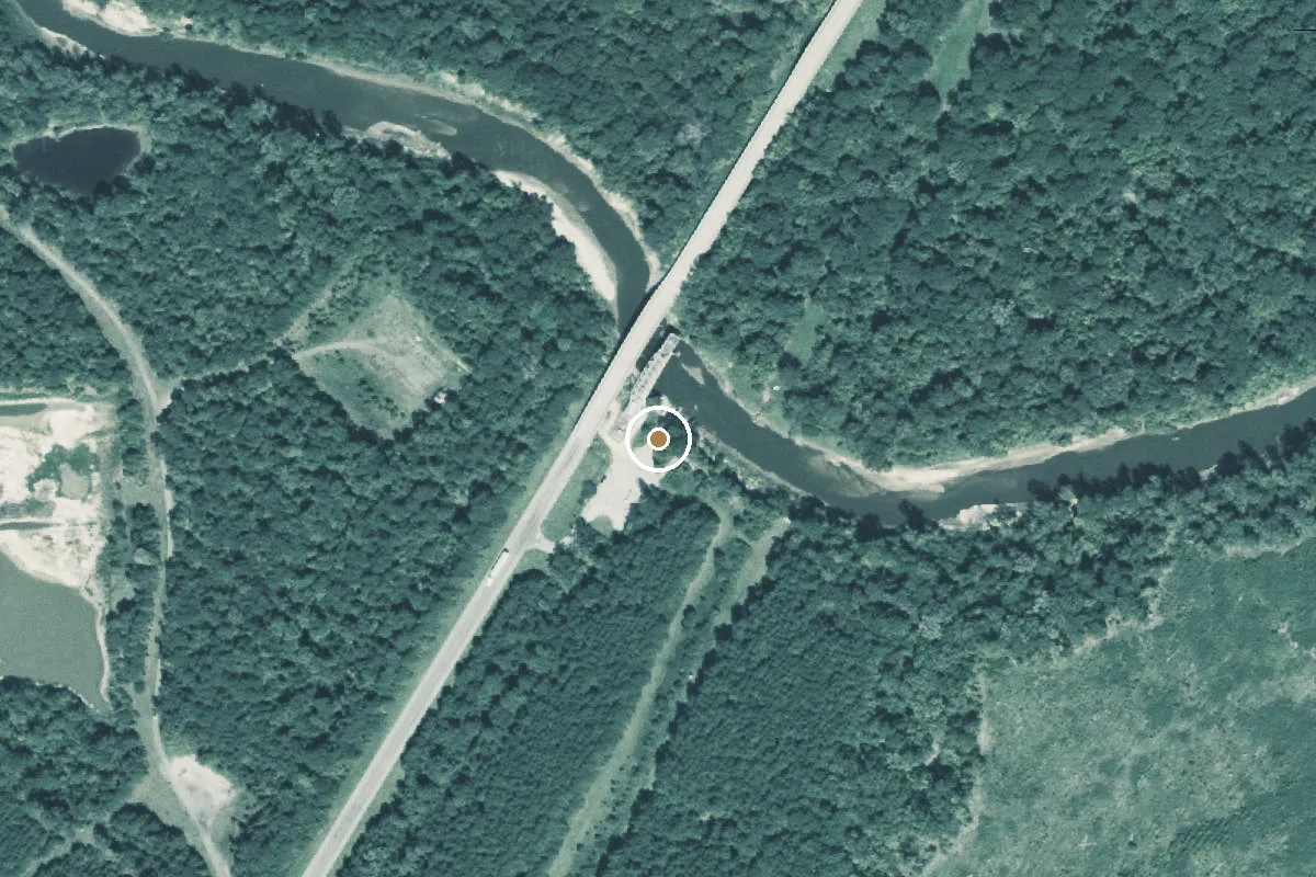 Aerial view of FM 43 Sabine River Public Boat Ramp (TXDOT)