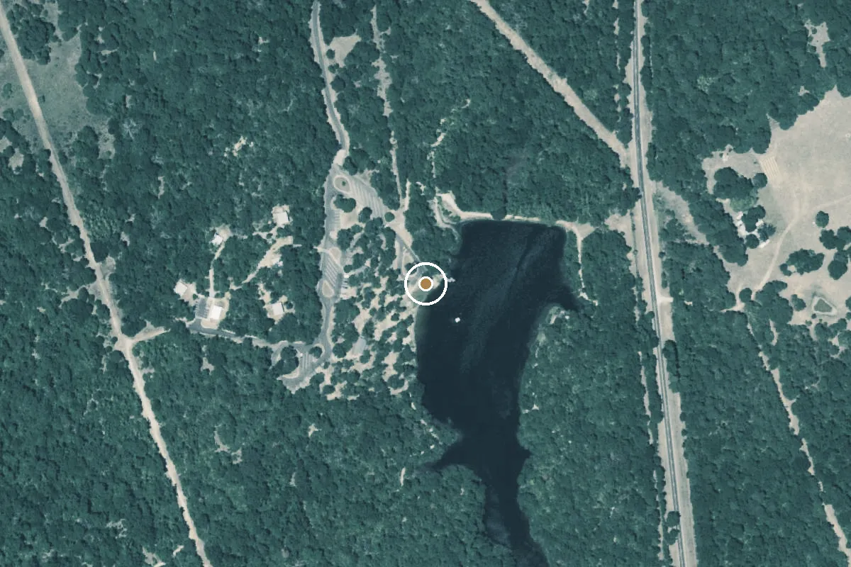 Aerial view of Fort Boggy State Park Boat Ramp