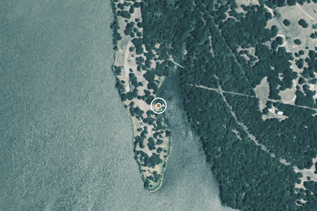 Aerial view of Fort Parker State Park Boat Ramp