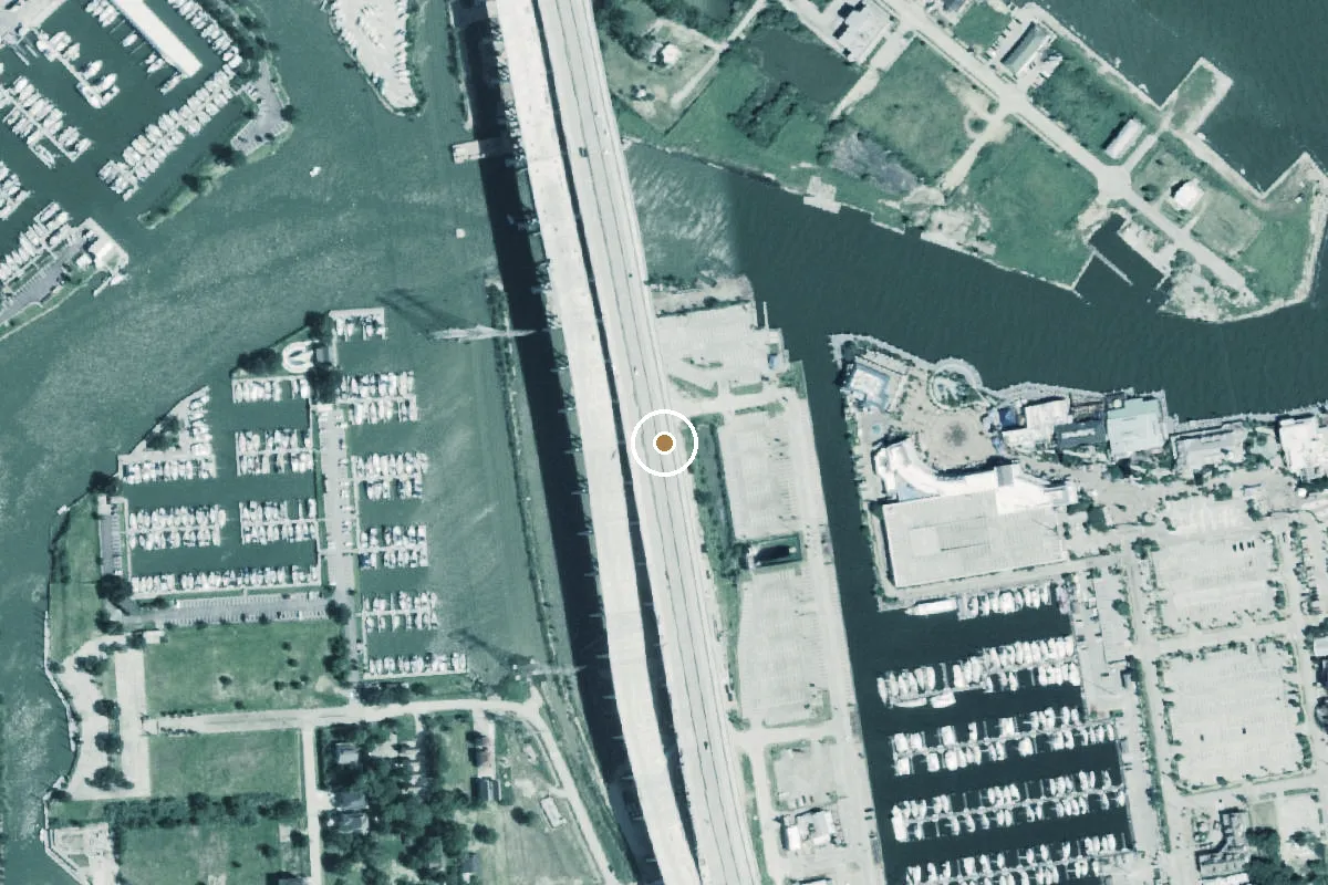 Aerial view of Galveston Bay Boat Ramp