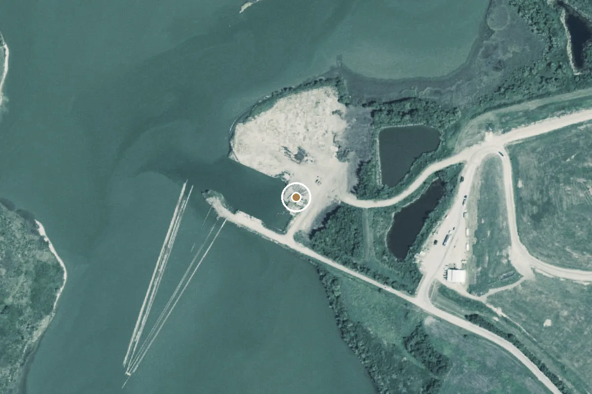 Aerial view of Galveston Bay Boat Ramp