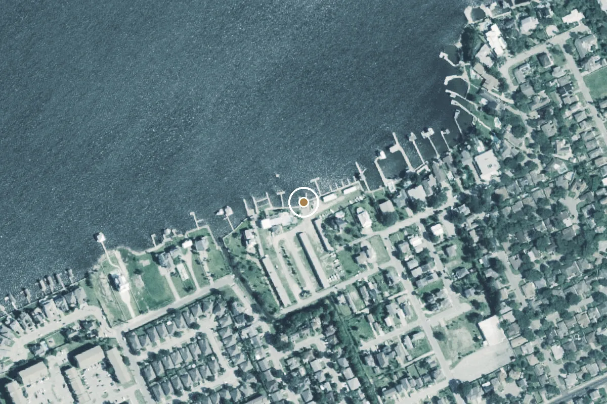 Aerial view of Galveston Boat Club
