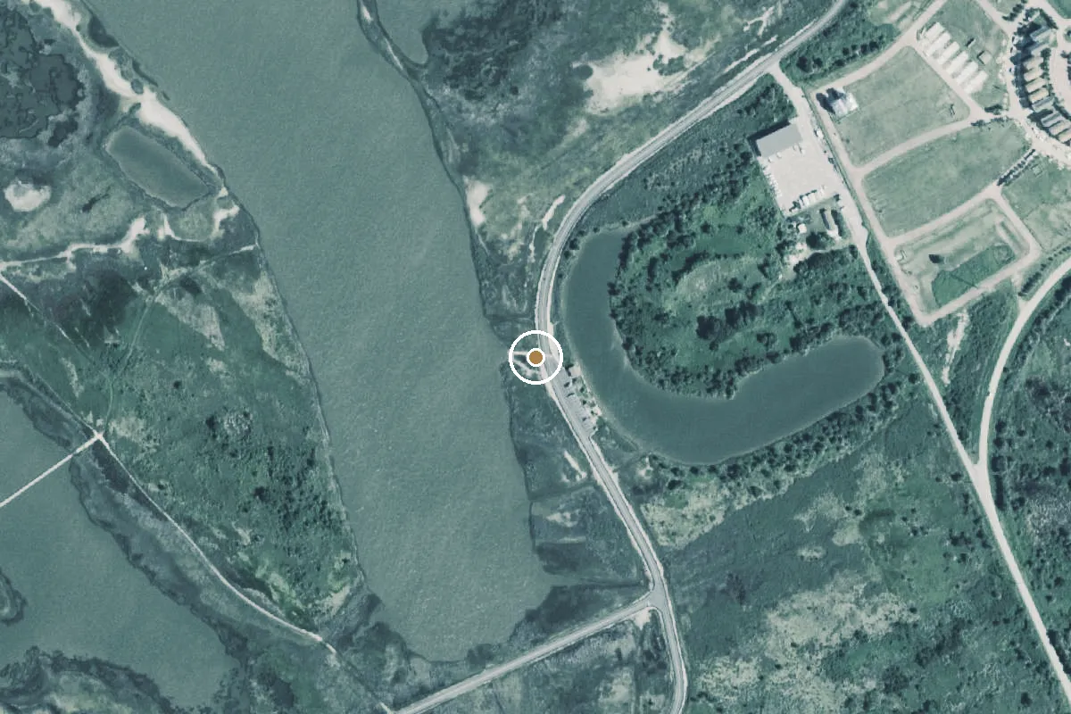 Aerial view of Galveston Island State Park Boat Ramp
