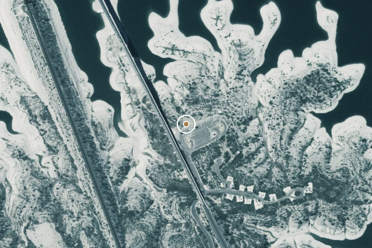 Aerial view of Governors Landing Campground Boat Ramp